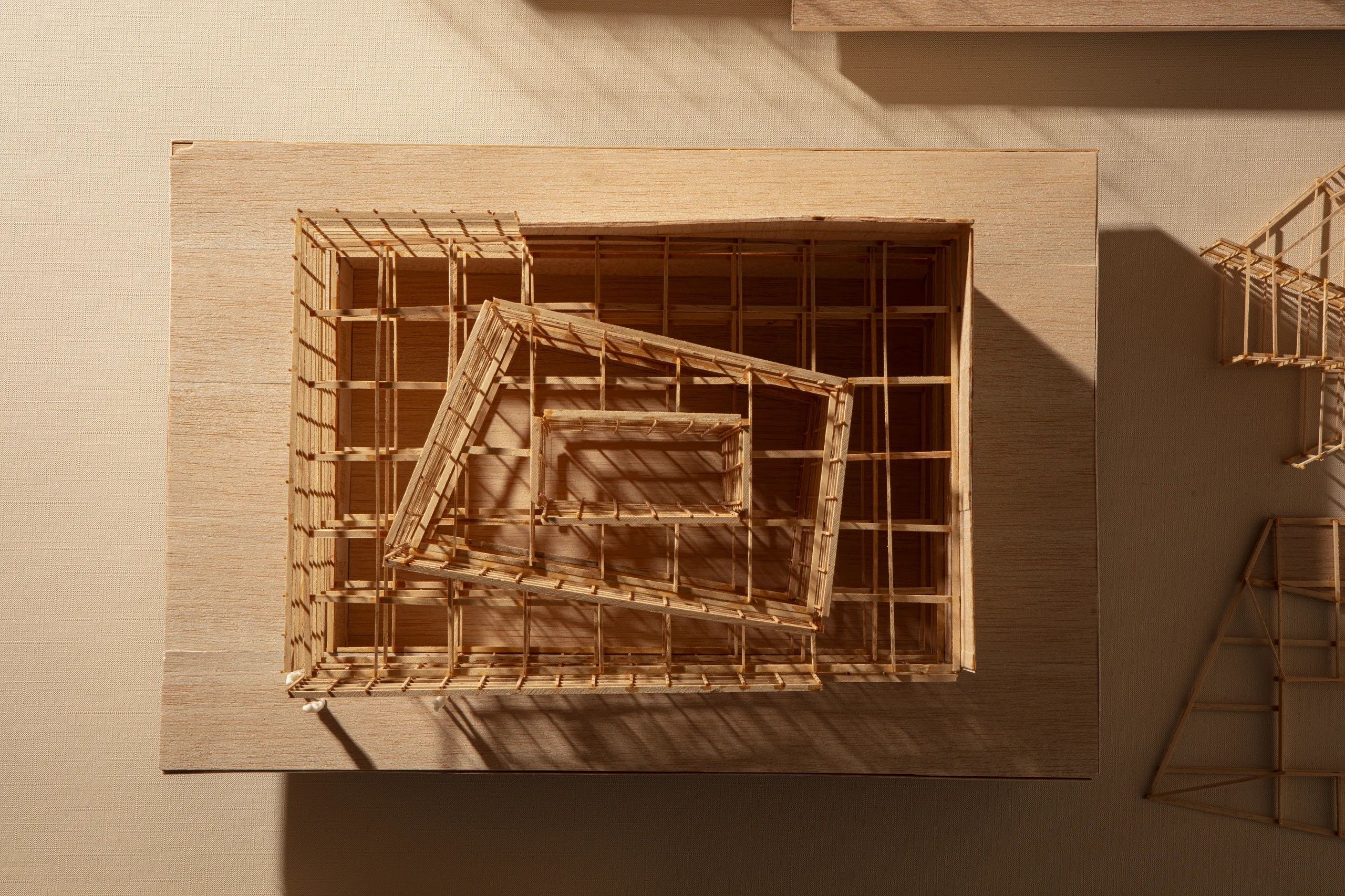 Aerial view of physical model