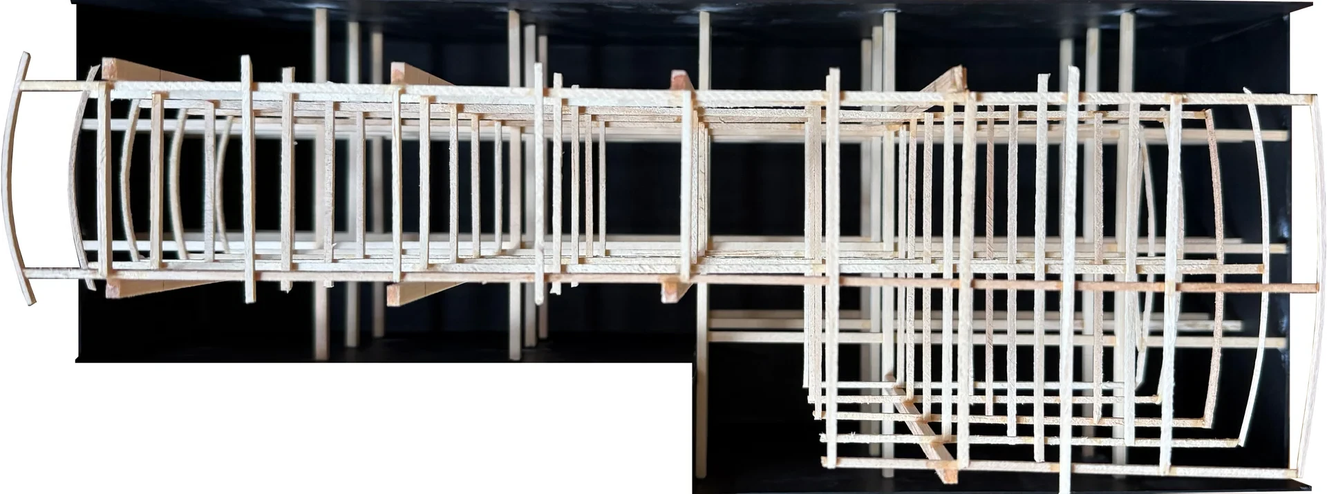 Physical study model of spatial volume and louvers